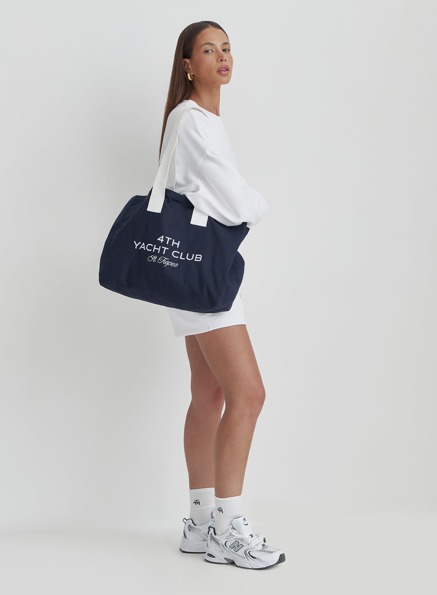 Navy Yacht Club Slogan Tote Bag